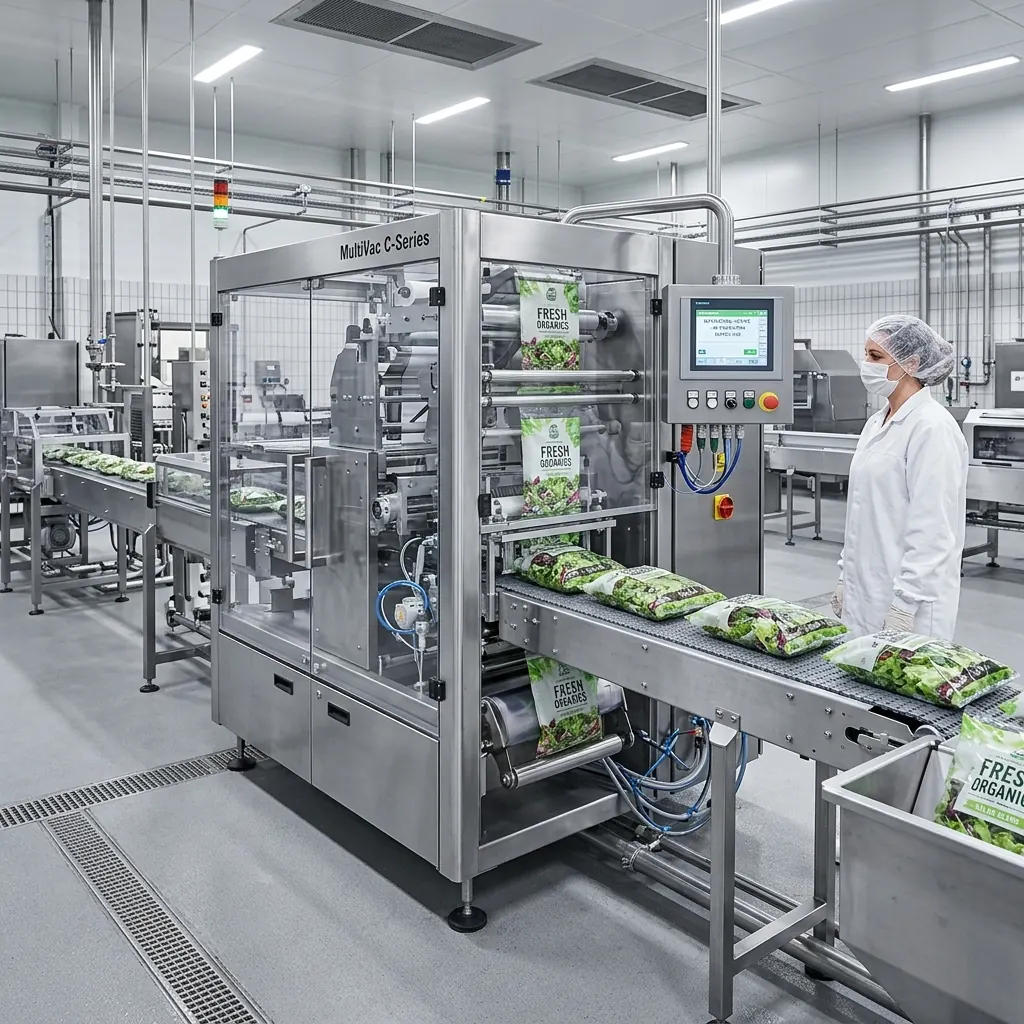 Verpackungsmaschine in der Lebensmittelindustrie
